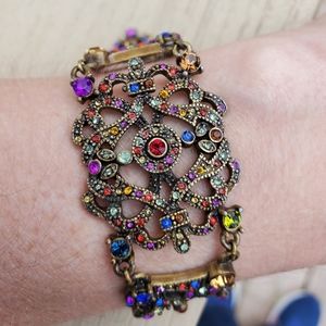 Beautiful Vintage Art Deco Multi-Color Bracelet with Lobster clasp